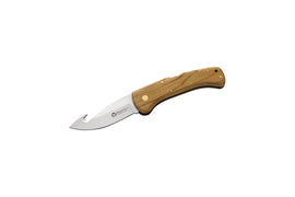 Maserin Safari  Line 90mm blade with gut hook, olive wood handle,