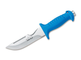 Maserin SQUALO LINE Diving knife S/S 14cm blade blue handle with hammer in black sheath