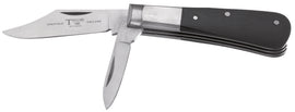Taylor's Eye Pocket Knife Barlow Twin Blade | Clip and Pen Blade Black Handle