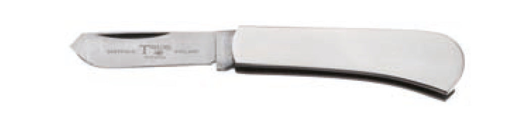 Taylors folding castrating knife, 7cm s/s blade, nickel/silver handle. Can be sterilised