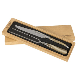 Laguiole En Aubrac 2pc Forged Chef's Set - Solid Horn