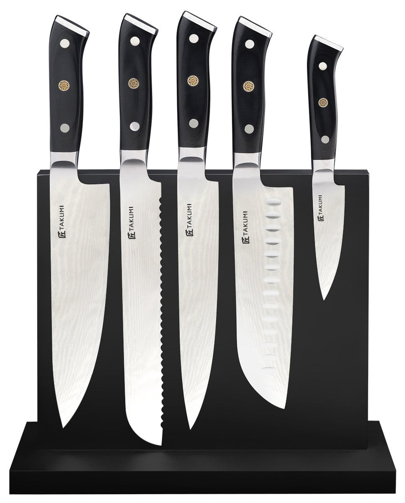 Takumi Takumi Master Series Block Set (Block, Paring, Santoku, Chef's, Slicing & Bread) | King Of Knives Australia