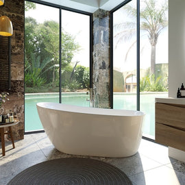 Romano 1500mm Freestanding Acrylic Bath with Chrome Waste | King of Knives e-store