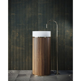Bathroom Sinks - Tesoro Pedestal Basin Brushed NickelBathroom Sinks - Tesoro Pedestal Basin Brushed Nickel