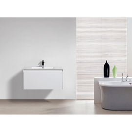Prado 900mm Wall Hung Vanity in Gloss White | King of Knives e-store