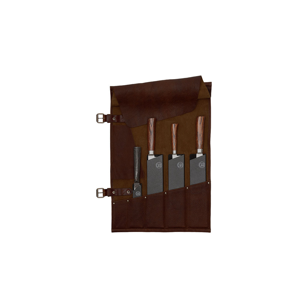 Witloft Knife rolls 5-pocket - Dark Brown/Dark Brown