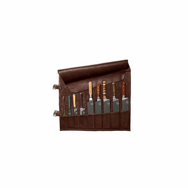Witloft Knife rolls 9-pocket - Dark Brown/Dark Brown