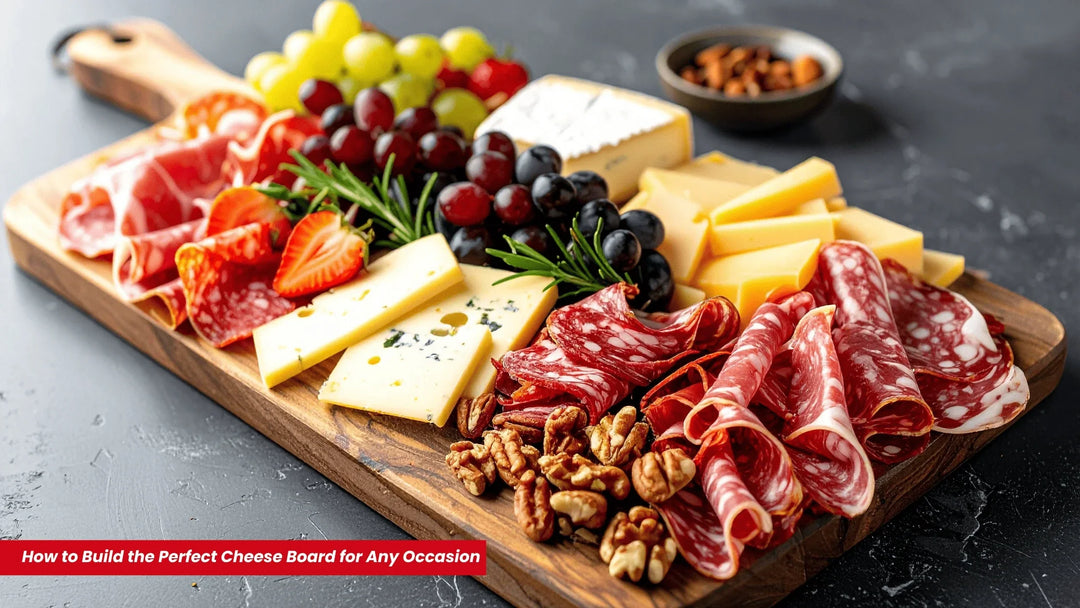cheeseboard with the foods at the top