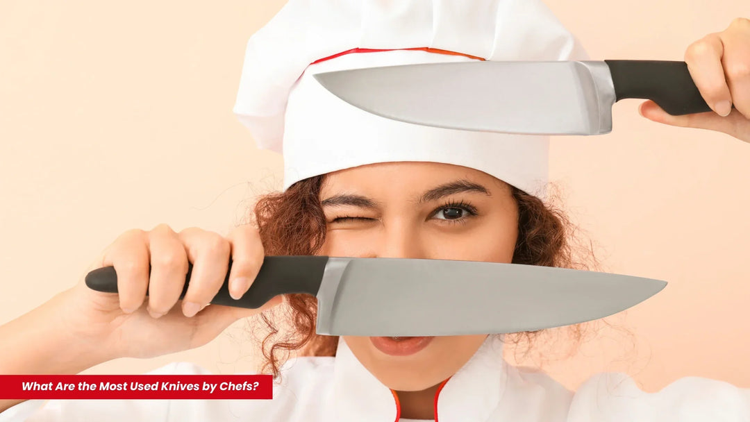 a chef holding two knives