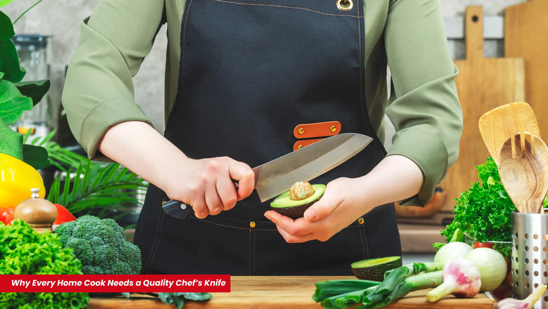 A home cook with a Quality Chef’s Knife