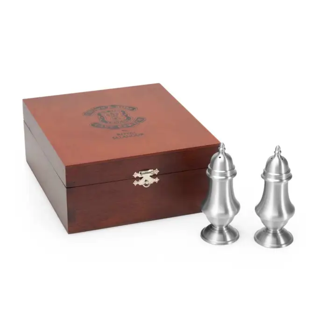 Royal Selangor CROWN AND ROSE Salt & Pepper Shakers