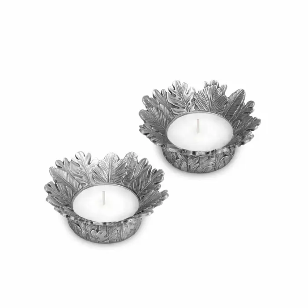 Royal Selangor EARTH Tropical Leaves Tealight Pair