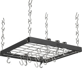 HAHN BLACK & CHROME SQUARE METAL CEILING RACK