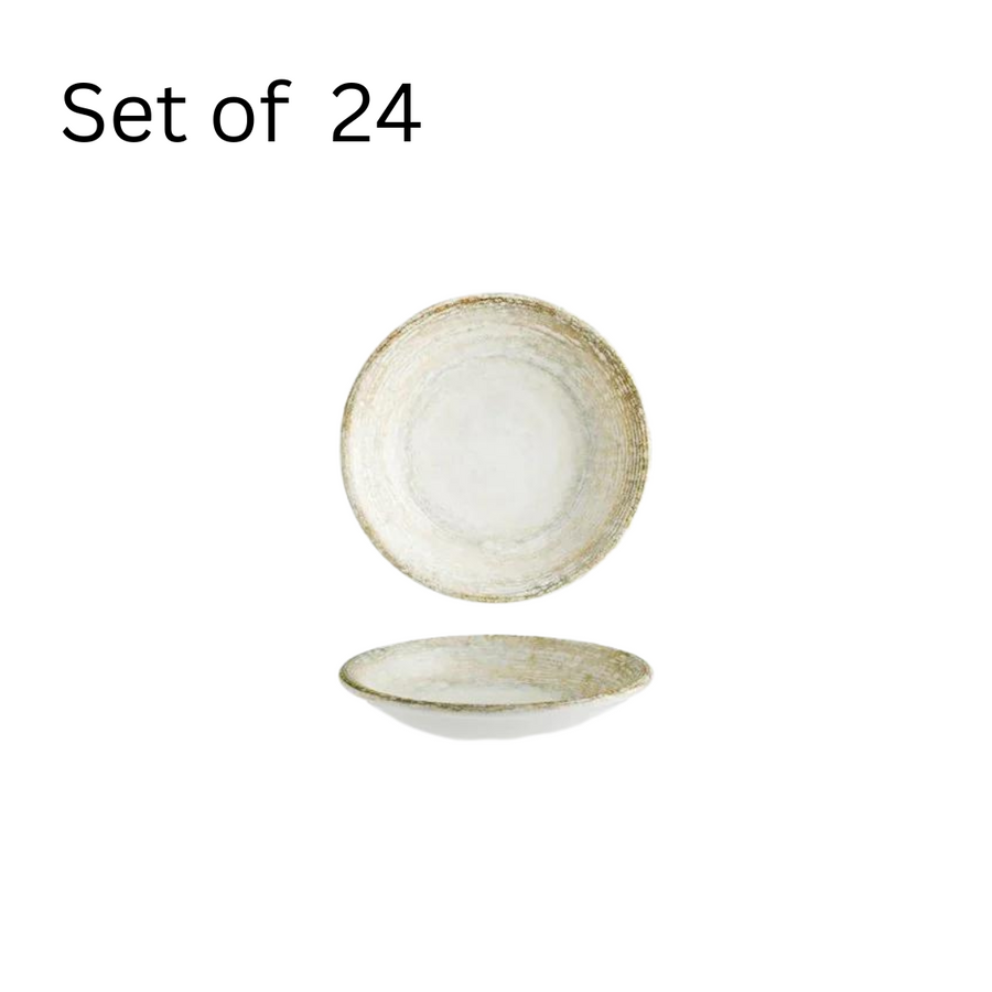 Bonna Patera Round Sauce Dish 90mm. Small, round sauce dish inspired by golden beaches, ideal for serving condiments and sauces.