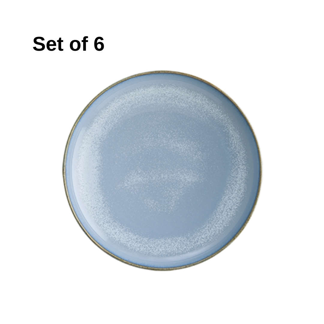 Bonna Sky Hygge pasta bowl 280x59mm porcelain in soft sky blue with reactive glaze, durable and microwave-safe, ideal for pasta, salads, noodles, or shared mains.