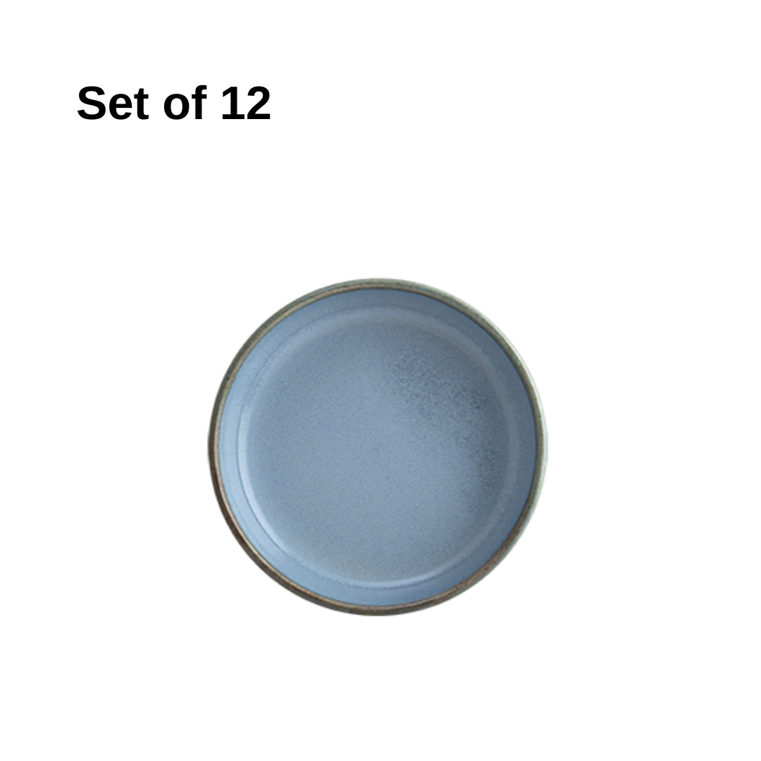 Bonna Sky Hygge dipping bowl 100x23mm porcelain in soft sky blue with reactive glaze, durable and microwave-safe, ideal for sauces, dips, or small side servings.