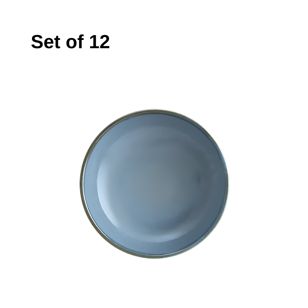 Bonna Sky Hygge round bowl 140x50mm porcelain in soft sky blue with reactive glaze, durable and microwave-safe, perfect for soups, salads, noodles, or small mains.