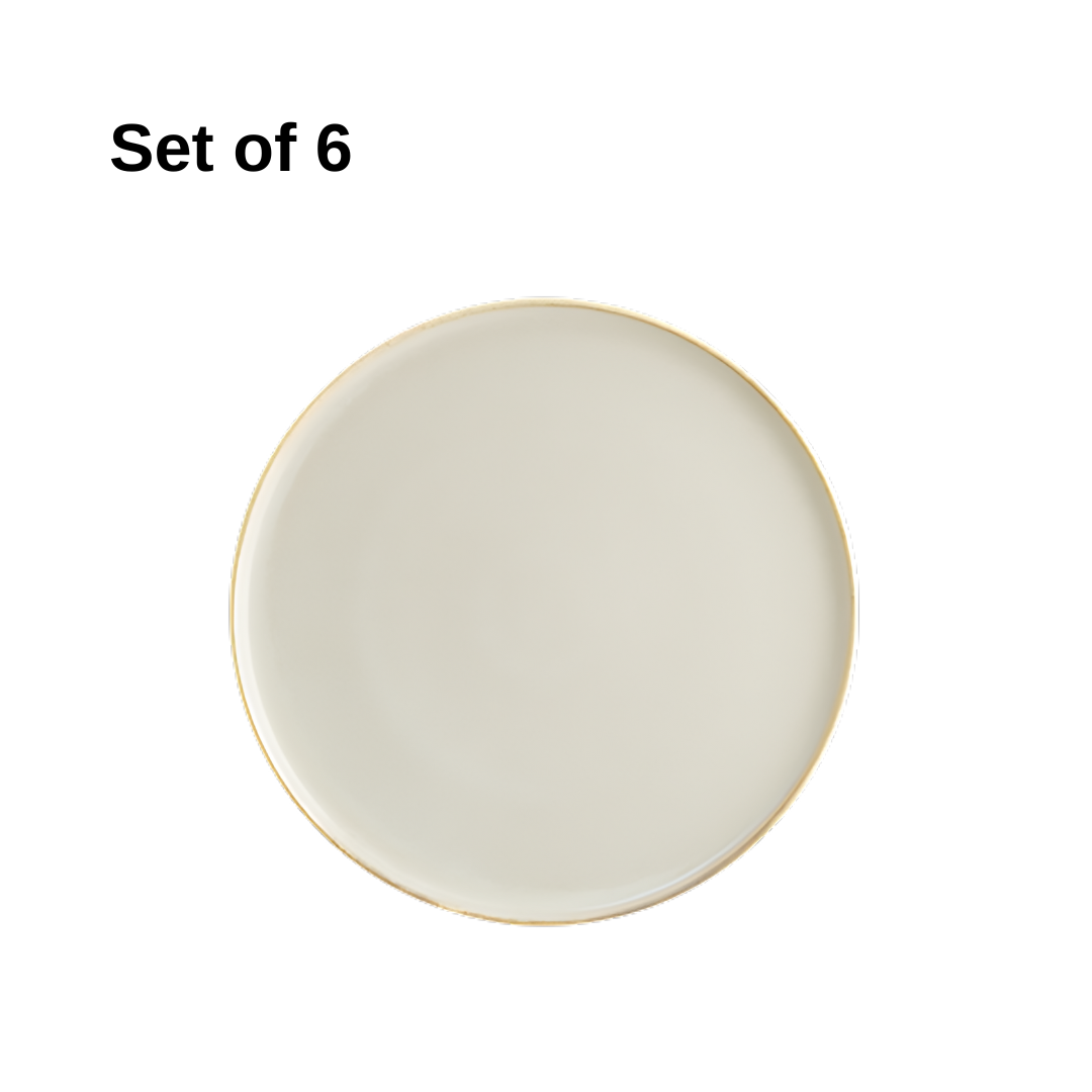 Bonna Sand Hygge round plate 280x18mm porcelain set of 6 with reactive glaze, durable and microwave-safe, perfect for mains, pasta, and shared meals.