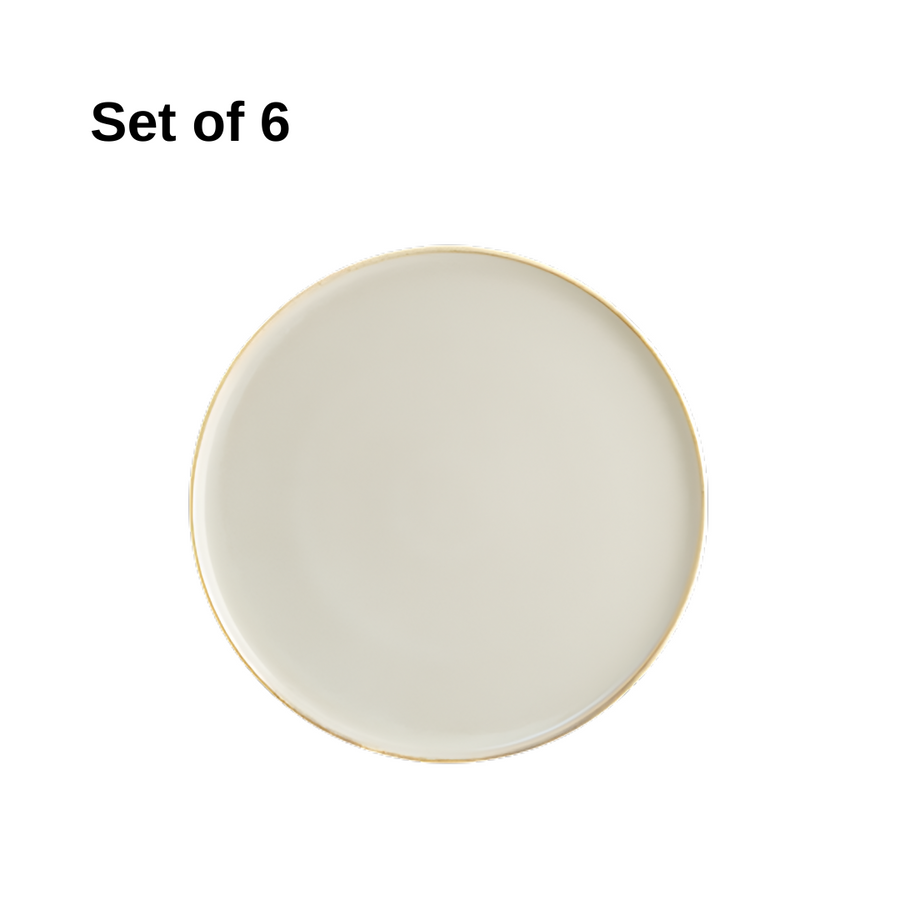 Bonna Sand Hygge round plate 280x18mm porcelain set of 6 with reactive glaze, durable and microwave-safe, perfect for mains, pasta, and shared meals.