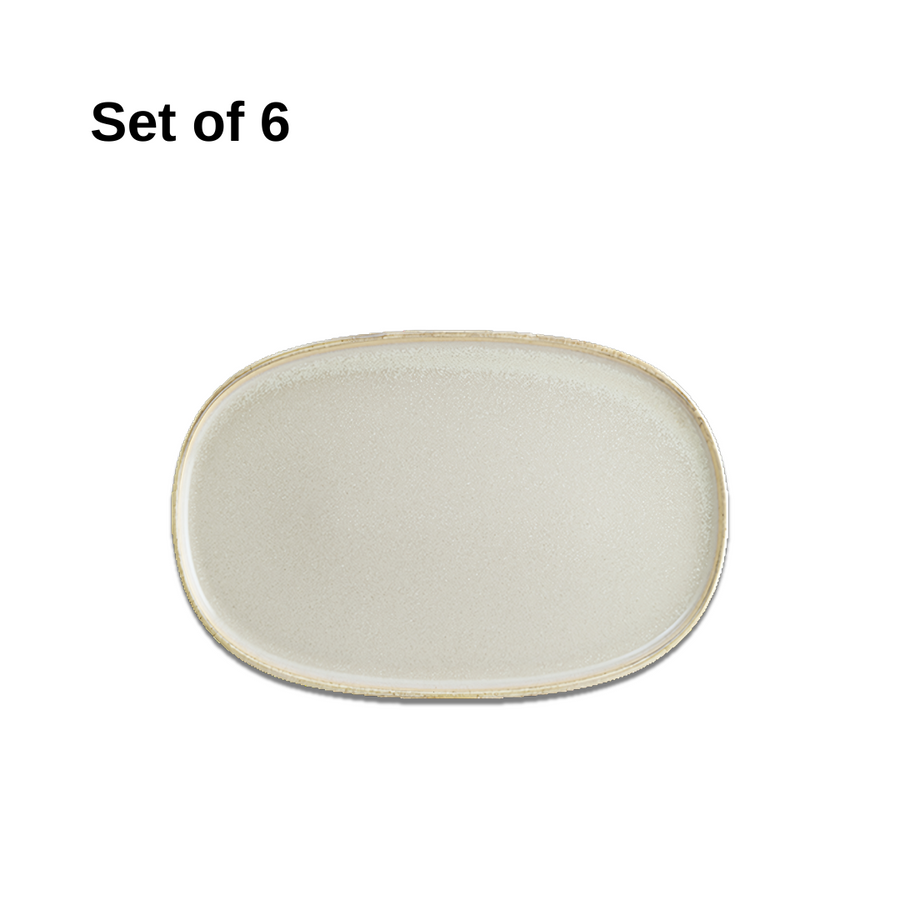 Bonna Sand Hygge Oval Platter 340x230mm Set of 6 Porcelain
