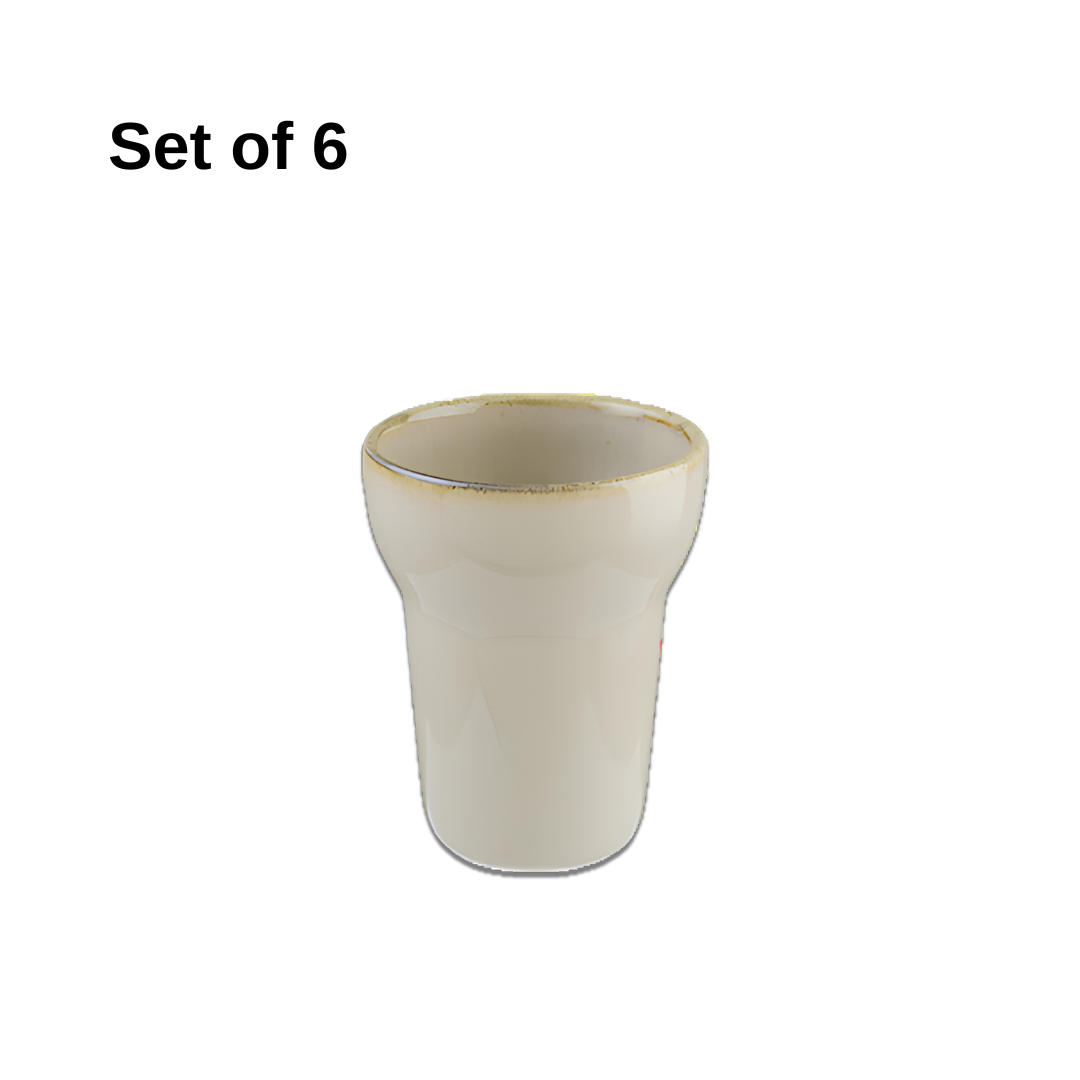 Bonna Sand Softline mug 350ml porcelain in warm sand, ergonomic handle, microwave and dishwasher safe, ideal for coffee, tea, or hot chocolate at home or cafés.