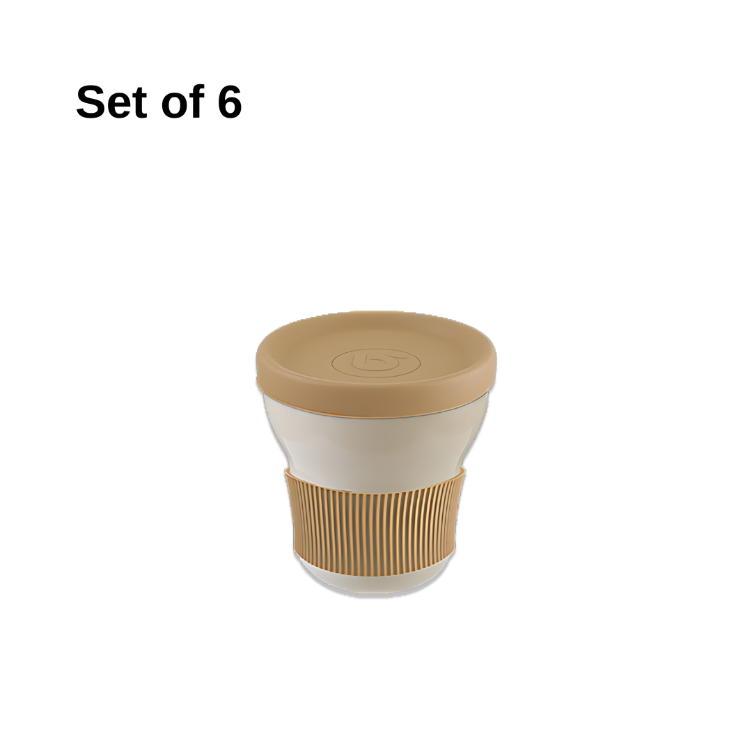 Bonna Sand Softline Mug with Lid 300ml Set of 6 Porcelain