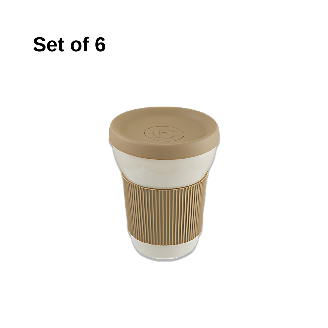 Bonna Sand Softline Mug with Cover & HDL 350ml (SANSFT350MUG-S) (Set of 6 )