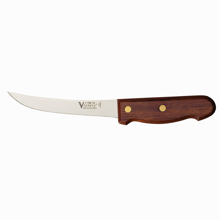 Victory 15cm curved boning knife carbon steel wooden handle meat processing knife