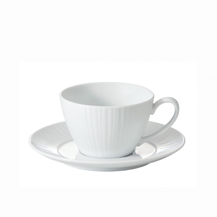 Noritake Conifere Cereal Plate with Cereal Bowl on top, White Fine Porcelain, 15cm