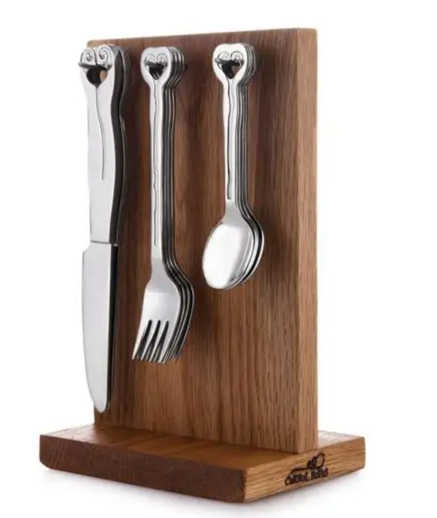 Carrol Boyes  CUTLERY 21pc SET AND STAND - hanging wave