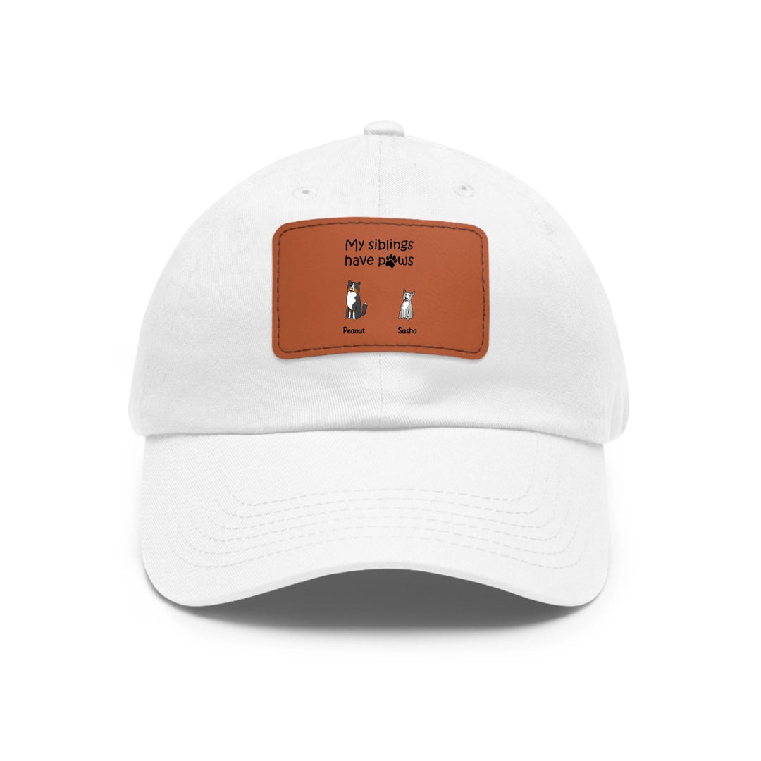 Personalised Dad Hat with Leather Patch (Rectangle)