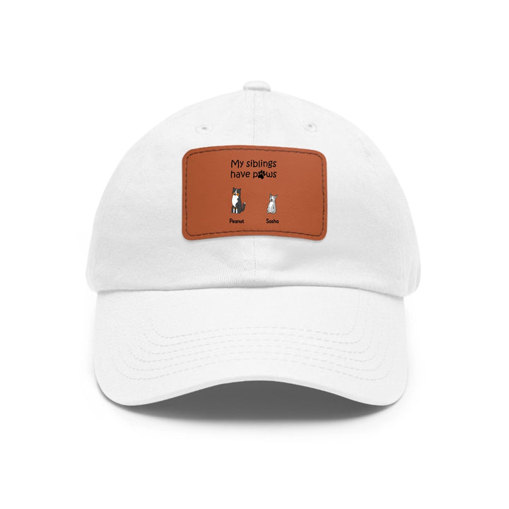 Personalised Dad Hat with Leather Patch (Rectangle)