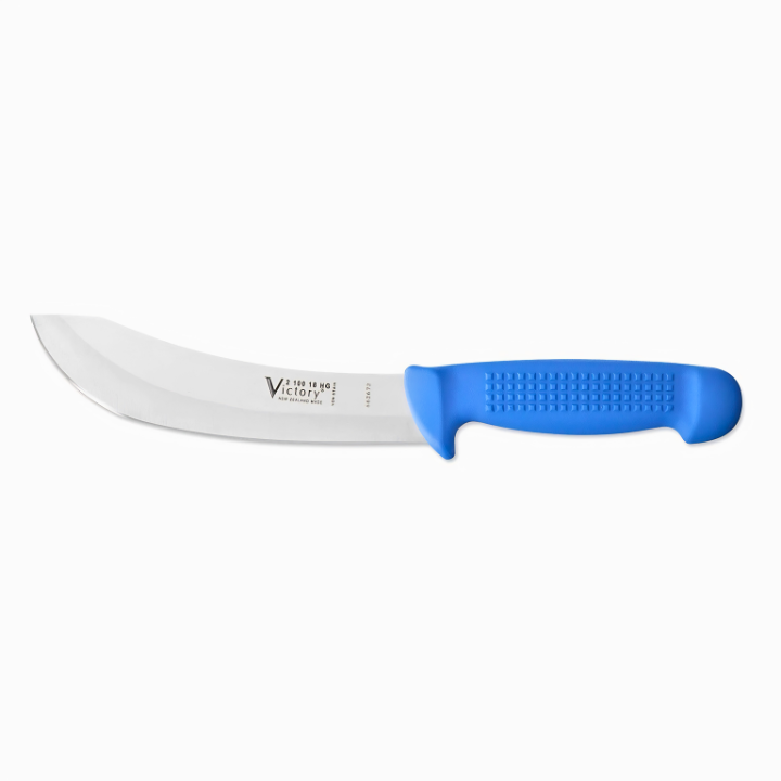 Victory 18cm Euro HG skinning knife stainless steel blue ProGrip handle butchery knife