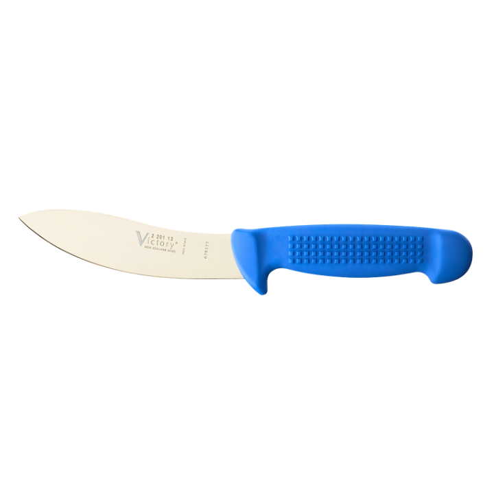 Victory 13cm sheep skinning knife stainless steel blue ProGrip handle meat processing knife