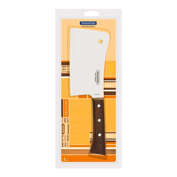 Tramontina 150mm stainless steel heavy duty cleaver timber handle kitchen chopping knife<br><br>