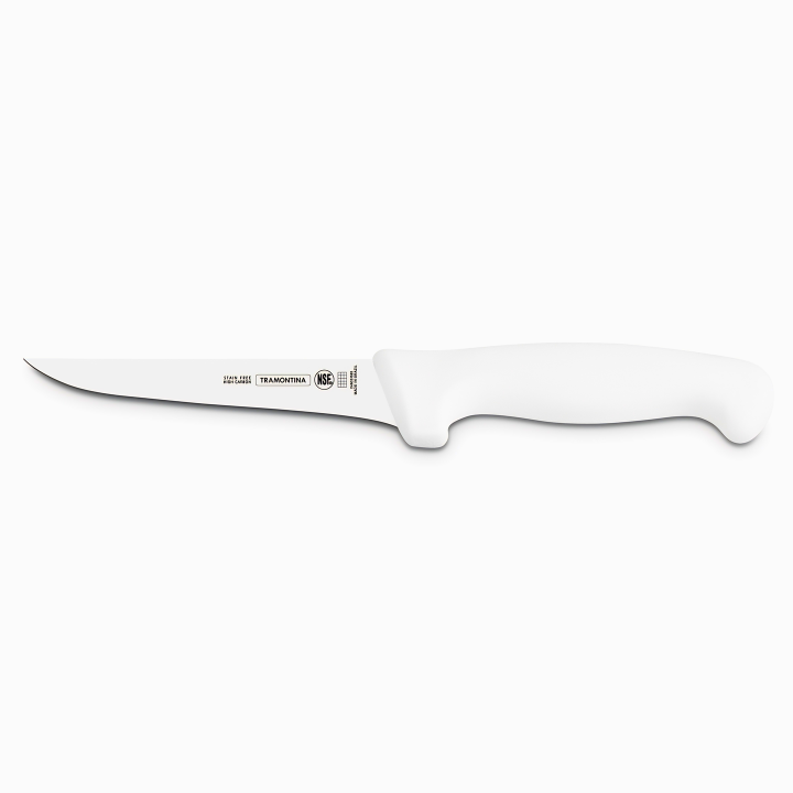 Tramontina 125mm straight boning knife stainless steel white poly handle meat preparation knife