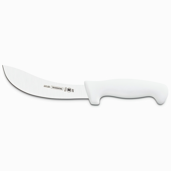 Tramontina 150mm skinning knife stainless steel blade white poly handle meat processing knife
