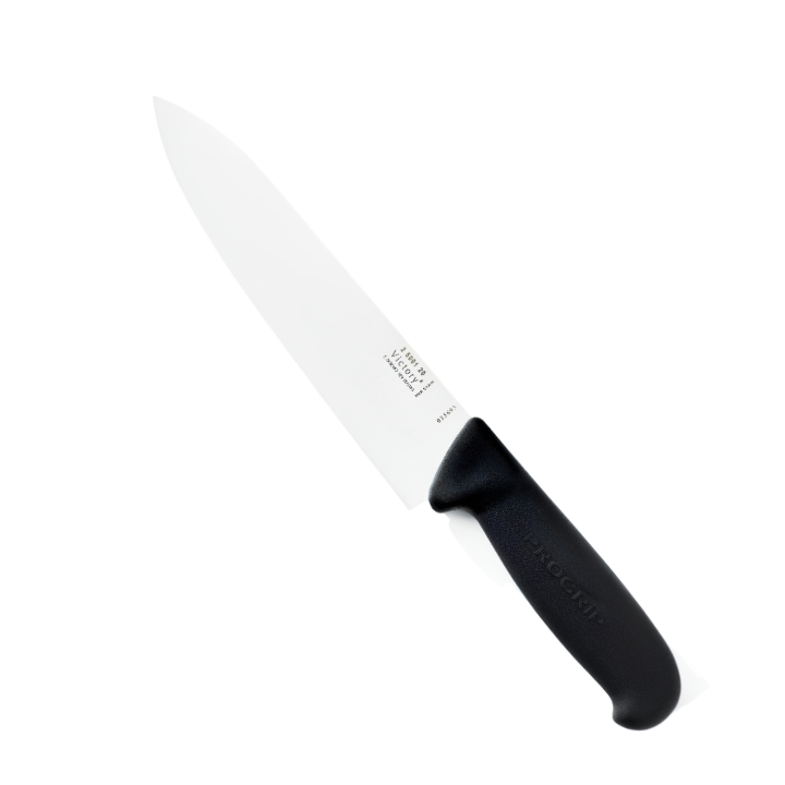 Victory 20cm wide chef knife stainless steel blade black progrip handle kitchen knife