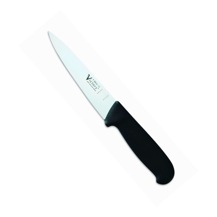 Victory 15cm small chef utility knife stainless steel blade black progrip handle kitchen knife