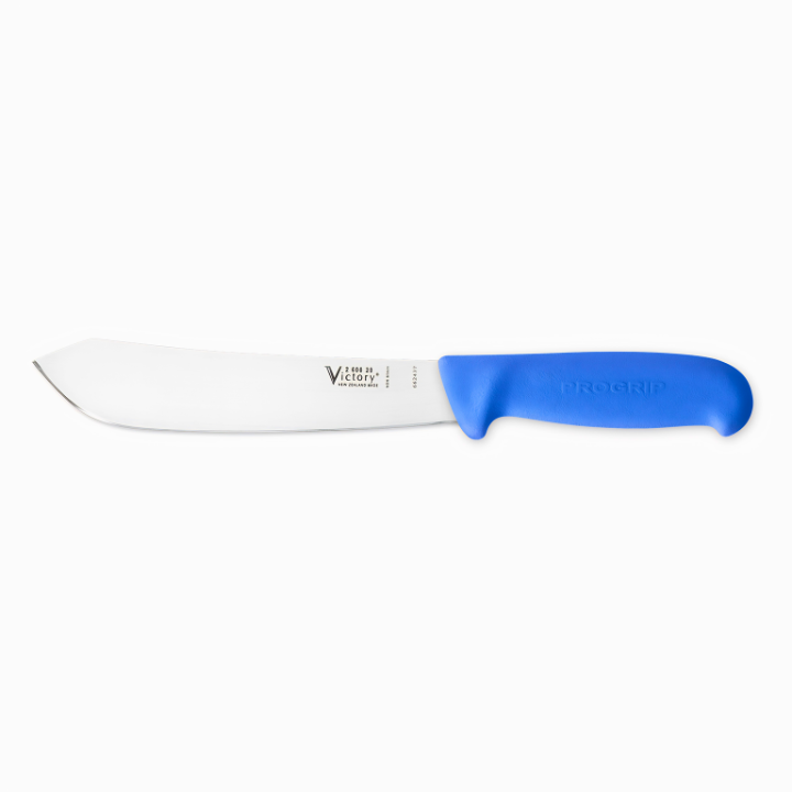 Victory Knives bullnose butcher knife 20cm blue Progrip handle stainless steel meat cutting knife New Zealand
