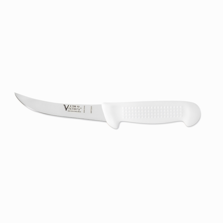 Victory Knives curved boning knife 13cm stainless steel white handle meat trimming knife New Zealand