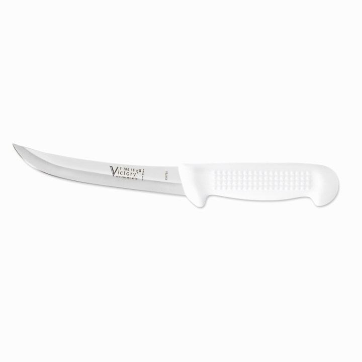 Victory Knives hollow ground curved boning knife 17cm stainless steel white handle meat trimming knife New Zealand