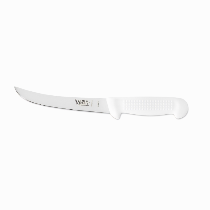 Victory Knives curved boning knife 17cm stainless steel white handle meat trimming knife New Zealand