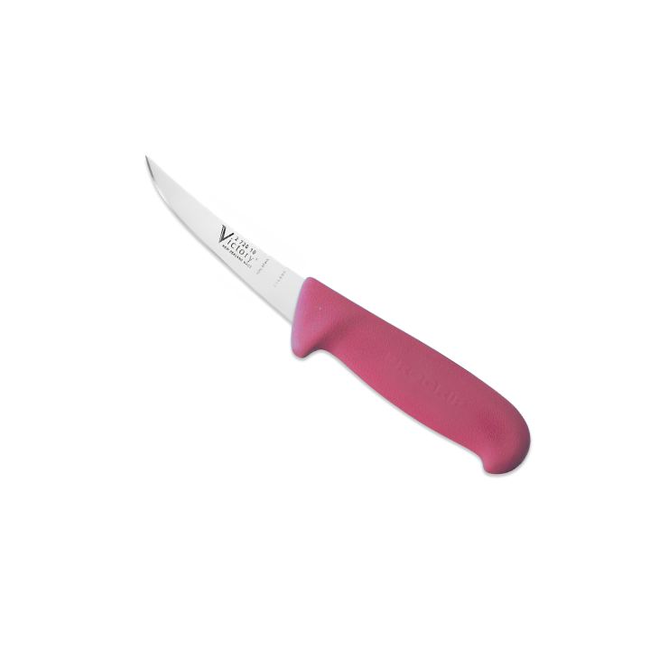 Victory Knives curved boning poultry knife 10cm stainless steel pink Progrip handle trimming knife New Zealand