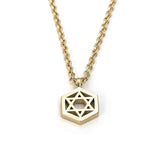 Order Israel 18K Gold Dipped Geometric Star of David Necklace-1