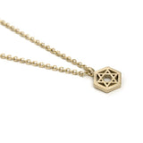 Order Israel 18K Gold Dipped Geometric Star of David Necklace-4