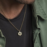 Order Israel 18K Gold Dipped Geometric Star of David Necklace-2