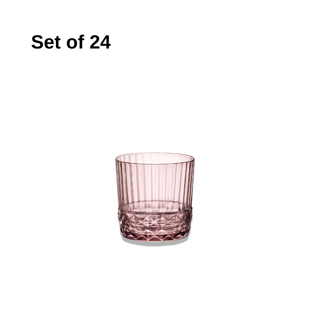 Bormioli Rocco America 20 Rocks 300ml Lilac Rose Glass – Set of 24