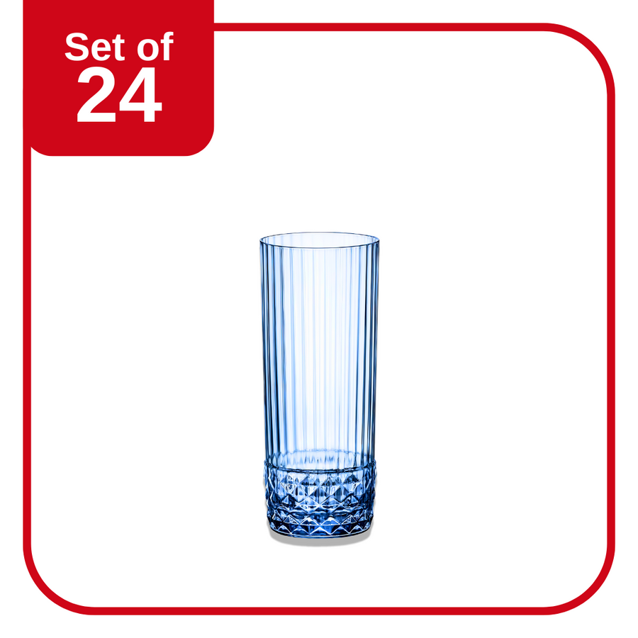 Bormioli Rocco America 20 Long Drink 400ml Sapphire Blue Glass – Set of 24