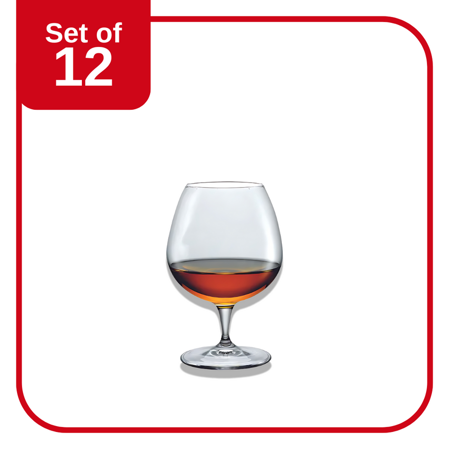 Bormioli Rocco Premium Cognac 645ml Clear Glasses – Set of 12 for Brandy and Fine Spirits
